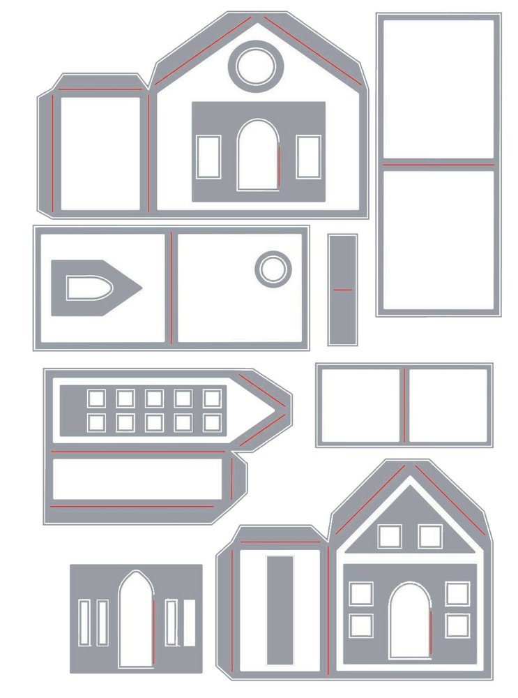 Sizzix Thinlits Paper Village 16PC set #664741 Retail $22.99 by Tim Holtz