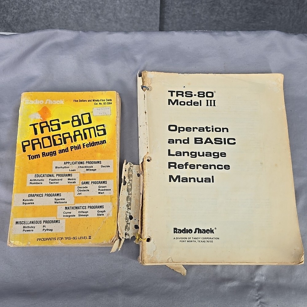 Vintage Radio Shack Computing TRS-80 Programs Book  and Operation Manual
