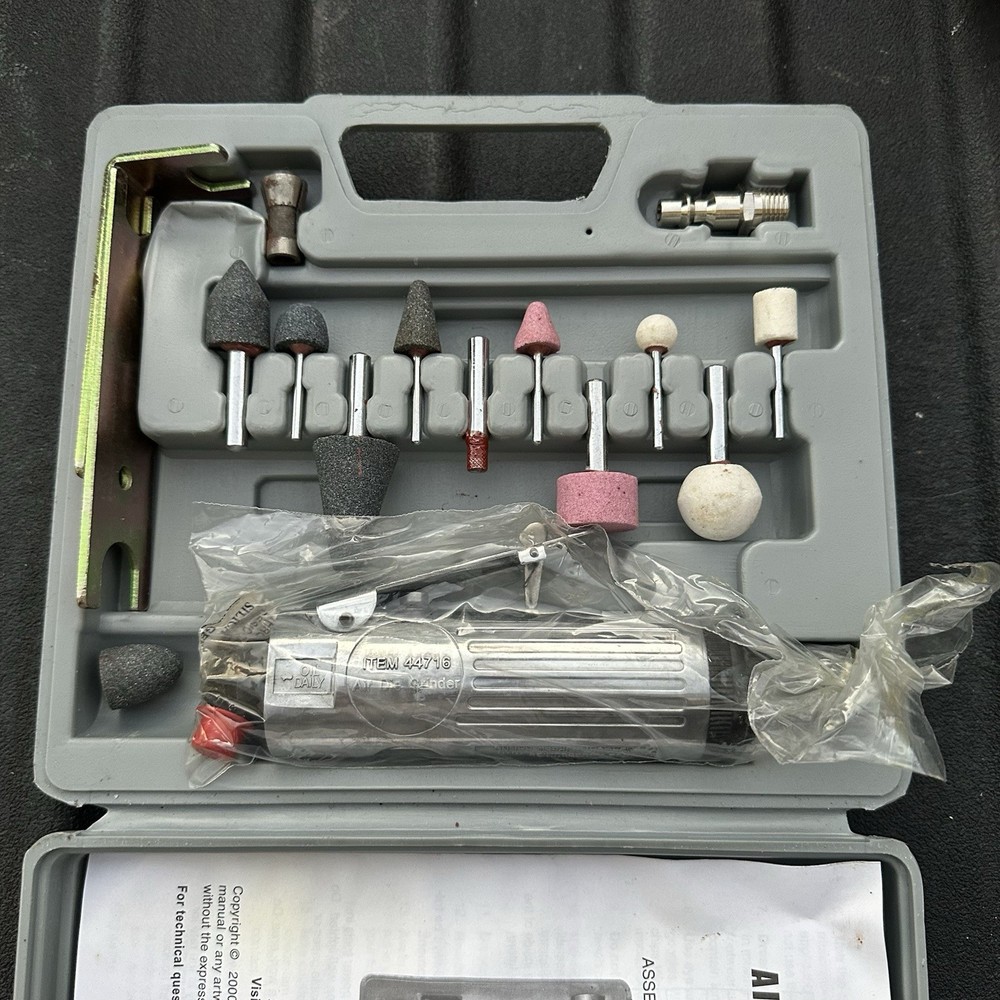 AIR DIE GRINDER KIT with Case Used UNTESTED Case Damaged