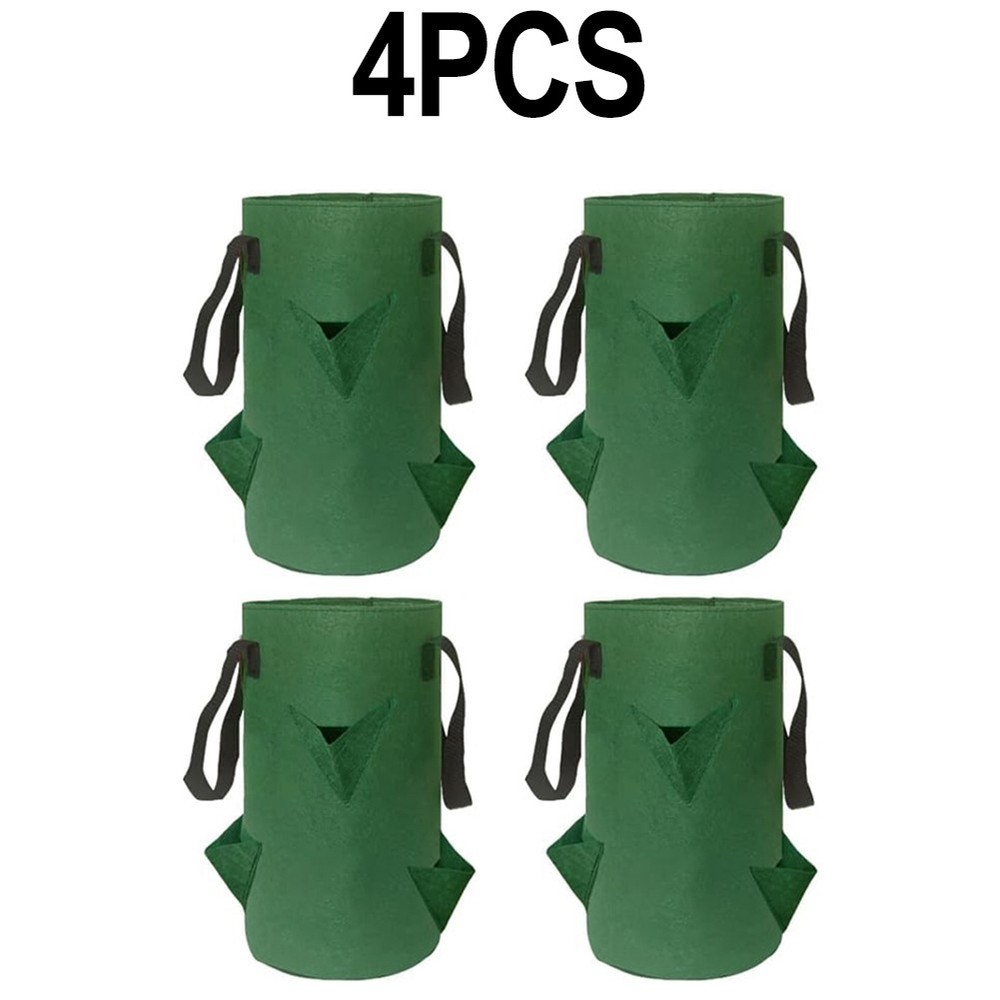 Compact Gardening Solution 4 Pack of Space Saving NonWoven Vegetable Planters