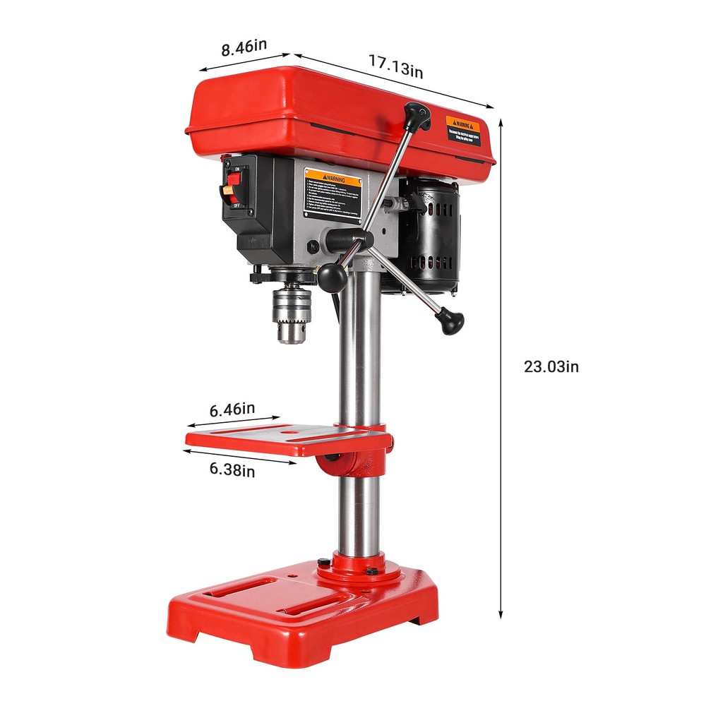8" Benchtop Drill Press Tabletop Drilling Machine 5 Adjustable Speed w/LED Light