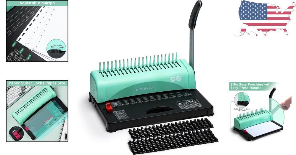 Lightweight 21-Hole Comb Binder - Perfect for Home and Office Efficient Use
