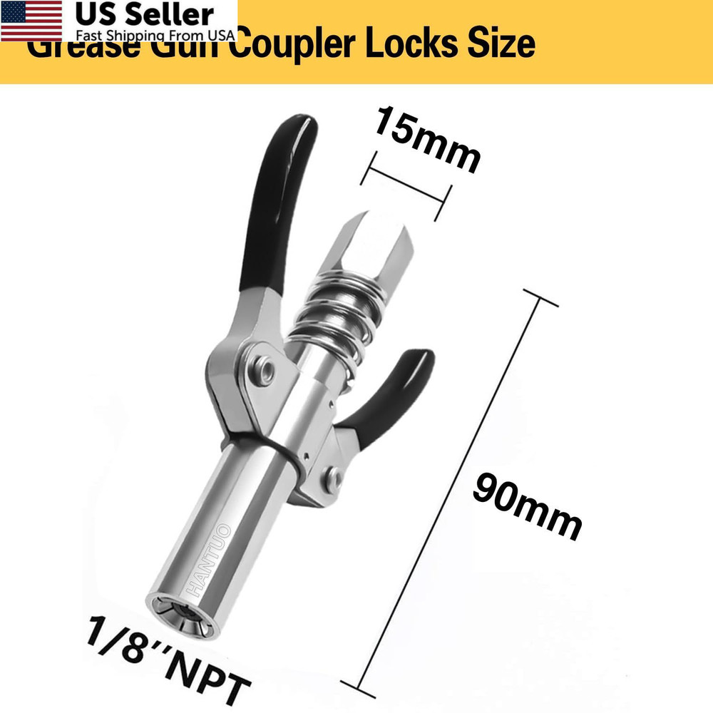Grease Gun Coupler, Tips, Double Handle Quick Lock Release 1 pcs