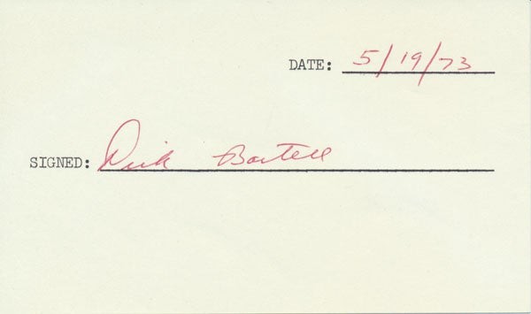 Dick BARTELL / Signature Signed