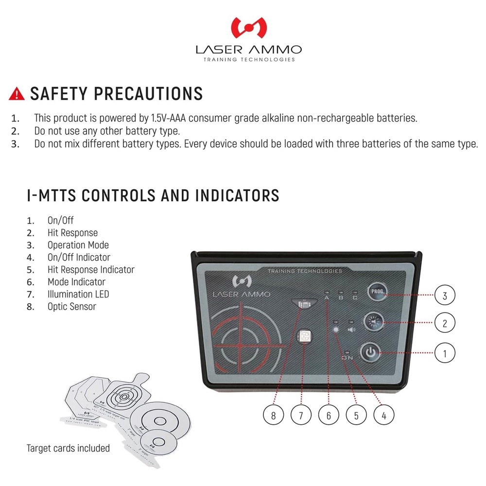 LASER AMMO 5 pack Interactive Multi Training Targets (i-MTTS-5)