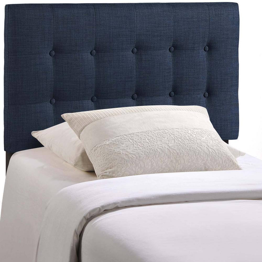 Emily Navy Twin Upholstered Fabric Headboard