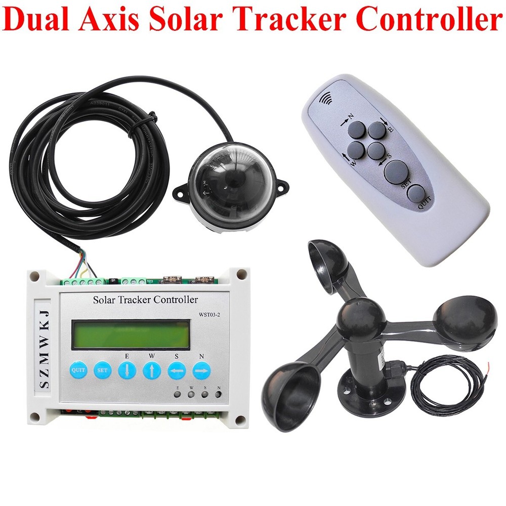 Solar Panel Tracking Dual Axis Solar Tracker Electronic Controller W/ Anemometer
