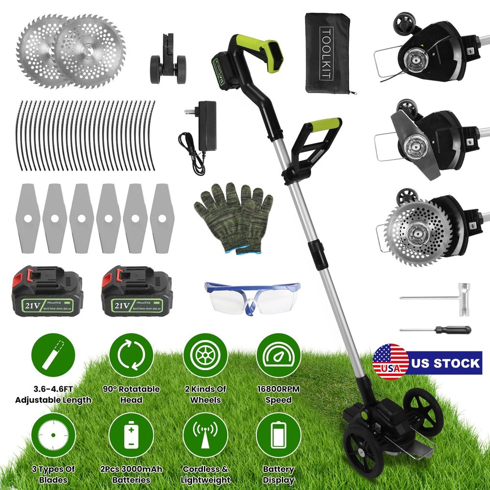 Cordless Electric Brushless Cutter Lawn Edger Grass String Trimmer