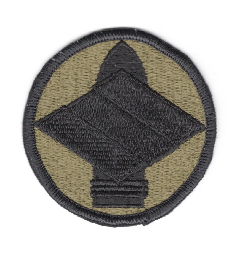 Army Patch:  142nd Field Artillery Brigade  - subdued, merrowed edge