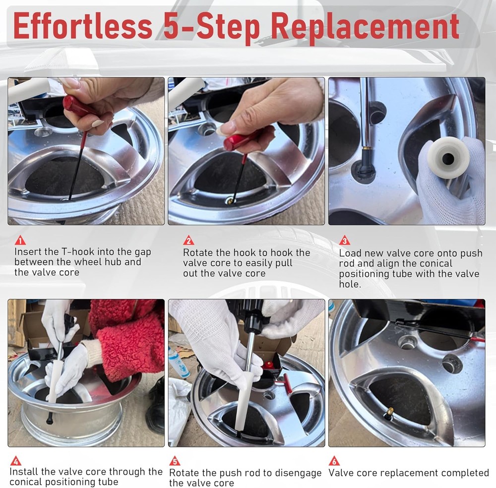 Tire Valve Stem Core TR413 Remover&Installer/Replacement Tool Kit For Valve Core
