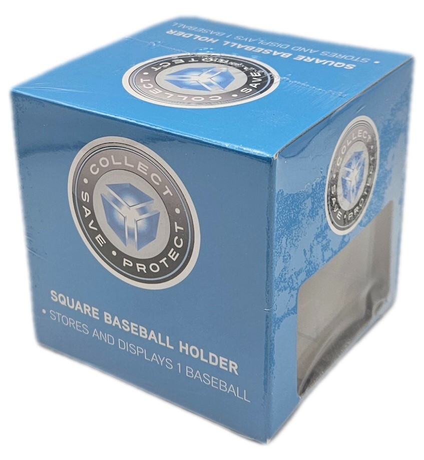 (4-Pack) CSP Square Baseball Holder 2-Piece Cube Display Case w/ Built In Cradle