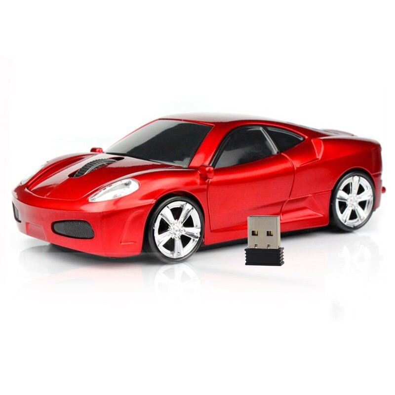Sports car shape computer mouse optical wireless mice with LED flash light