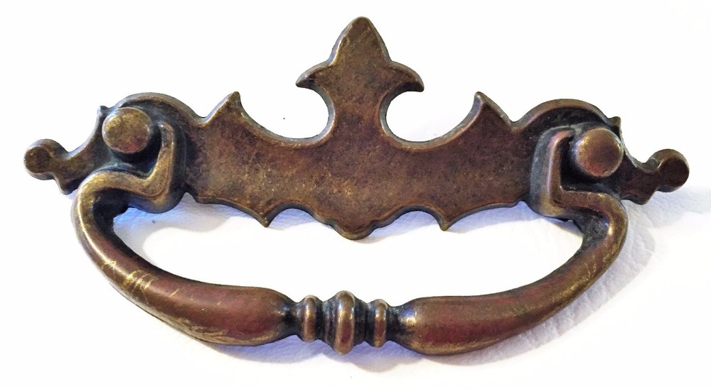 Brass Antique Hardware Vintage Chippendale Batwing Drawer Pull 3"centers