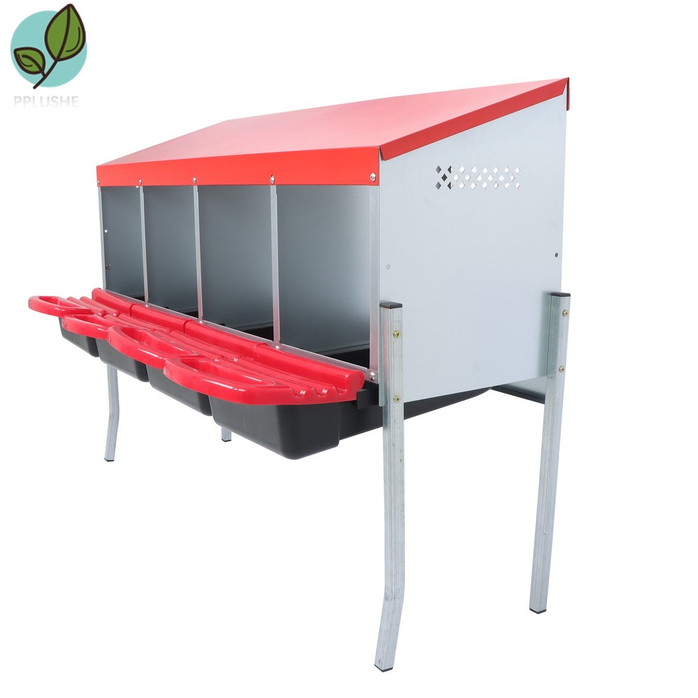 Better Environment 4 Hole Chicken Nesting Boxes Chicken Egg Laying Box W/ Perch