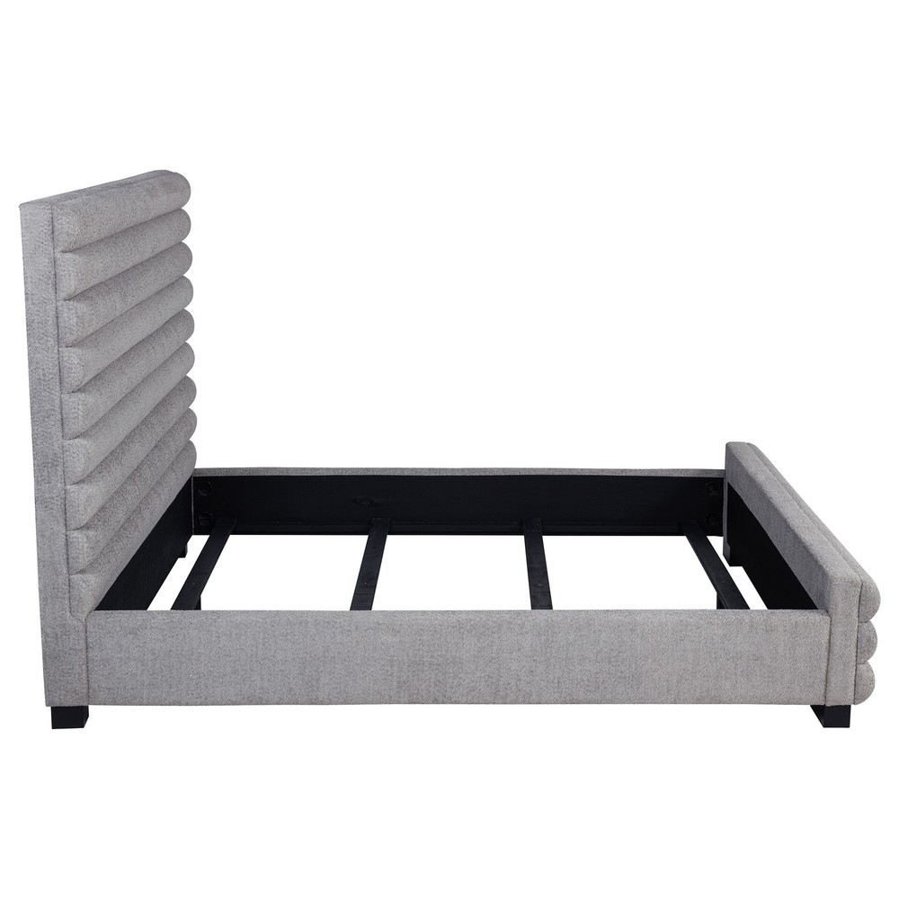 Grey Upholstered Queen Bed