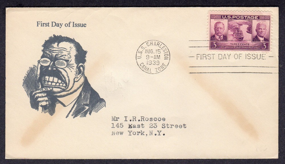 1939 Canal Zone Opens 25th (Scott 856) - Unknown-Maker Add-On Cachet FDC NW69