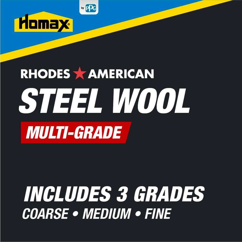 Assorted 12 Pad Grit Steel Wool