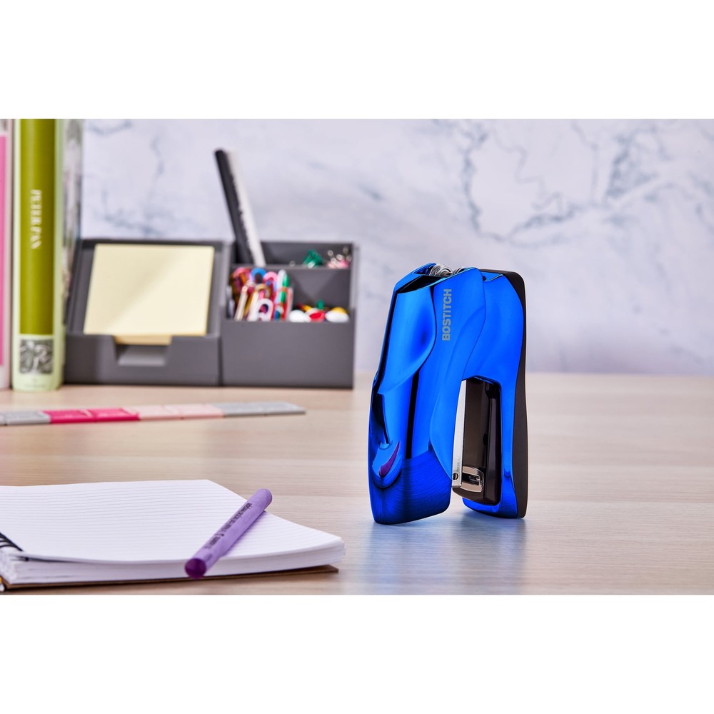 Flat Clinch Stapler, 40 Sheets, Metallic Purple