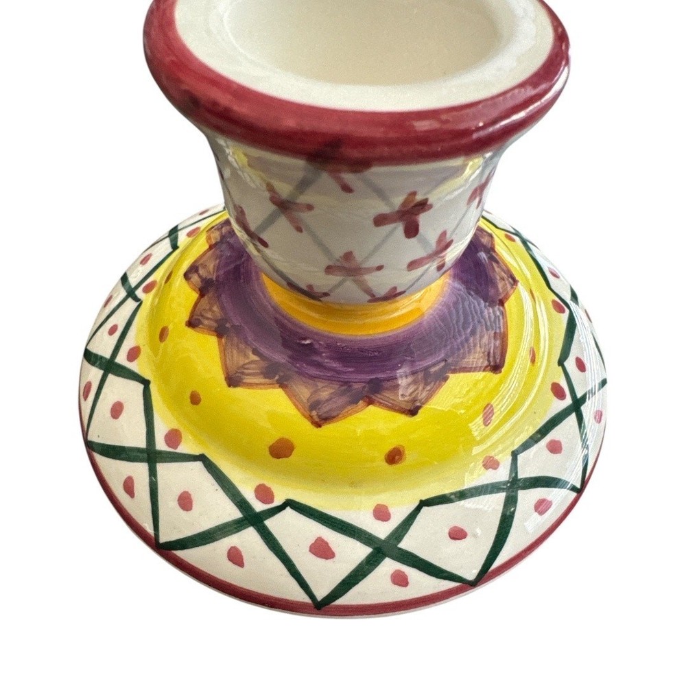 Colorful Boho Unique 3” Tall Candle Holder