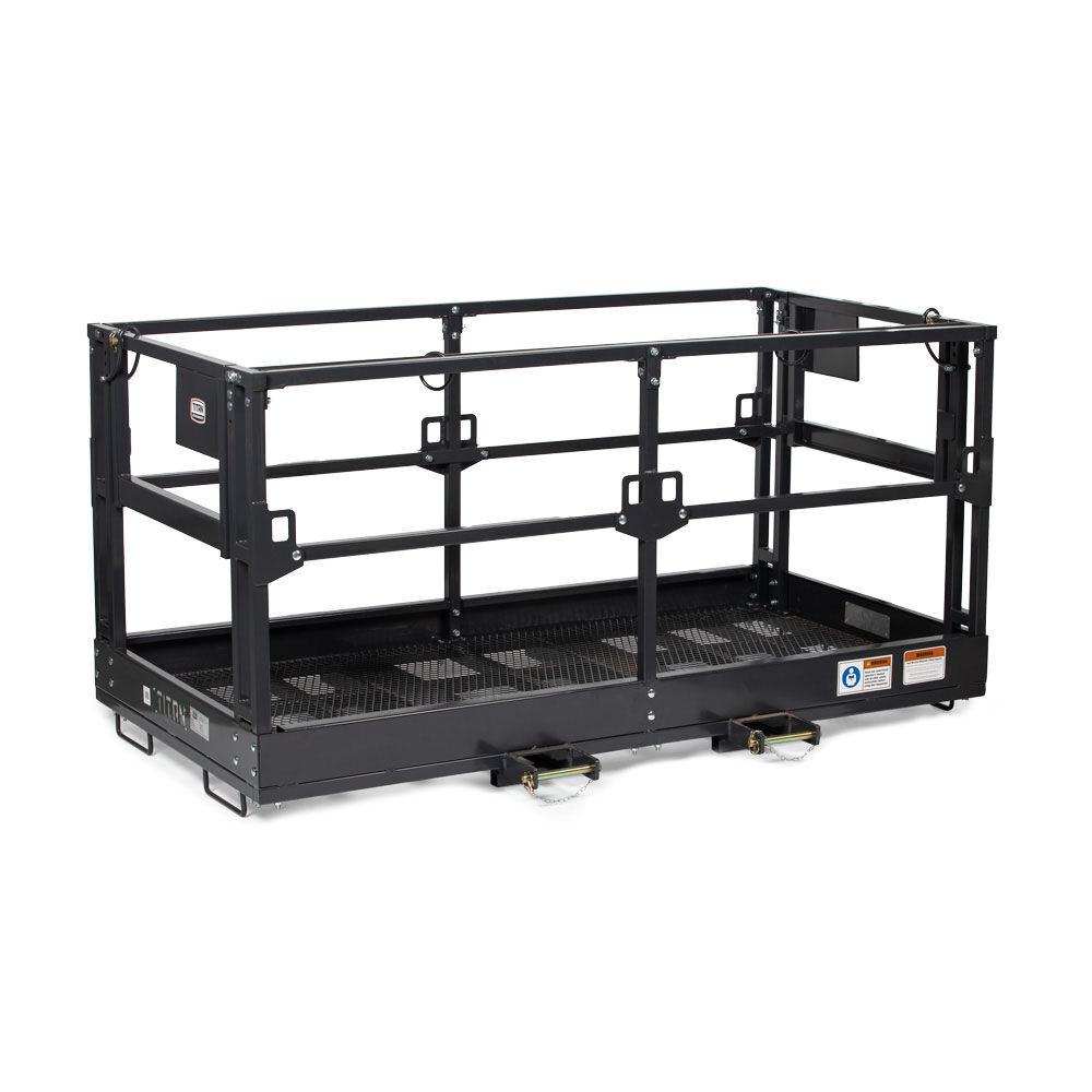 Titan Attachments 4' x 7'8" Mesh Telehandler Work Platform, Two Man Safety Baske