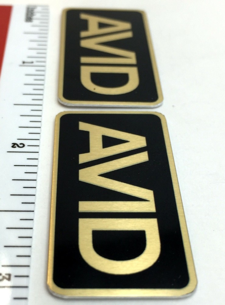 AVID Speaker Badge Logo Emblem Custom Aluminum Pair