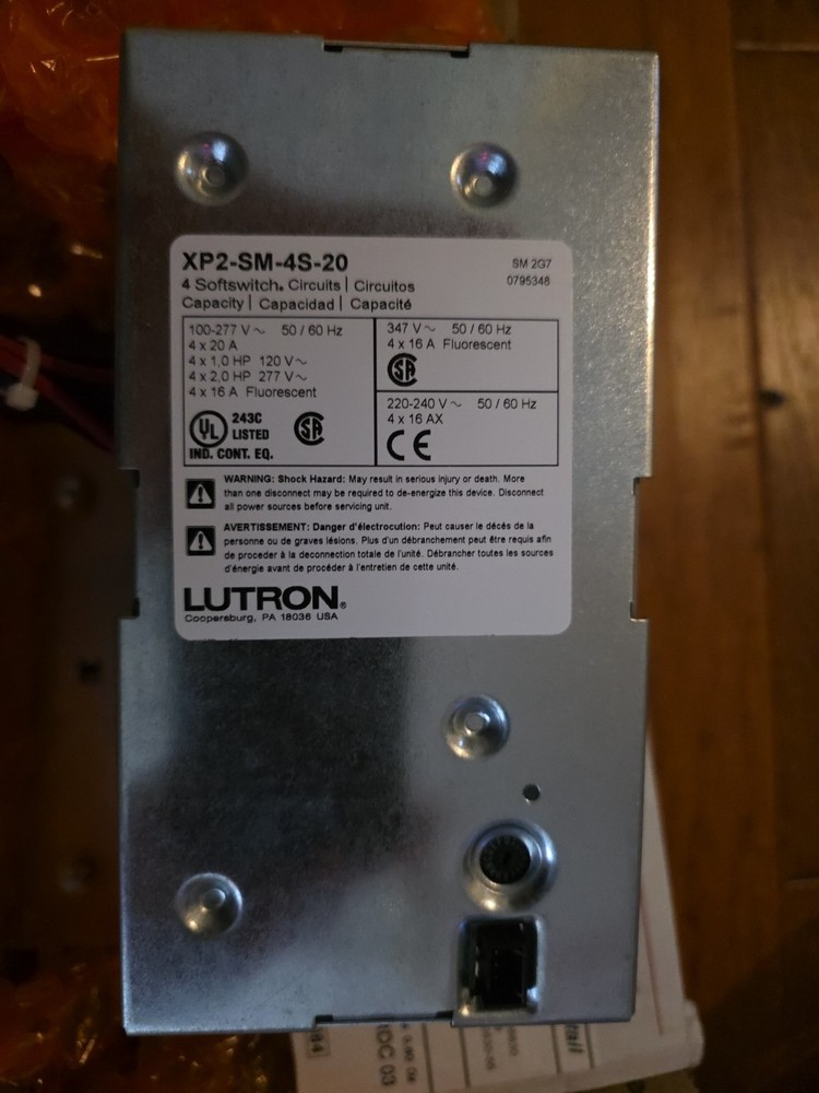 Lutron HomeWorks QS XP2-SM-4S-20 SoftSwitch 4-Circuit 20A Control Module Tested