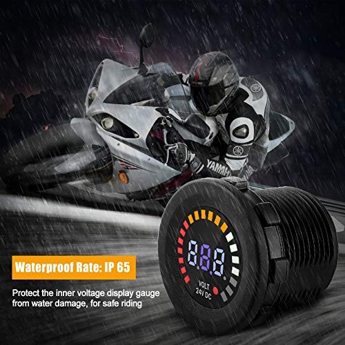 DC 24V LED Panel Voltmeter, Car Voltage Display Motorcycle Volt Meter 24V