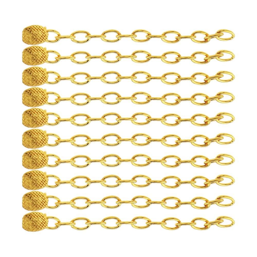 10 Pcs Dental Orthodontic Traction Chain Gold Plated Lingual Button Rectangular