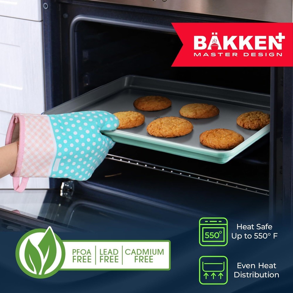 Bakken 8-Piece Stackable Bakeware Set - Ceramic Non-Stick Coating, Baking Sheets