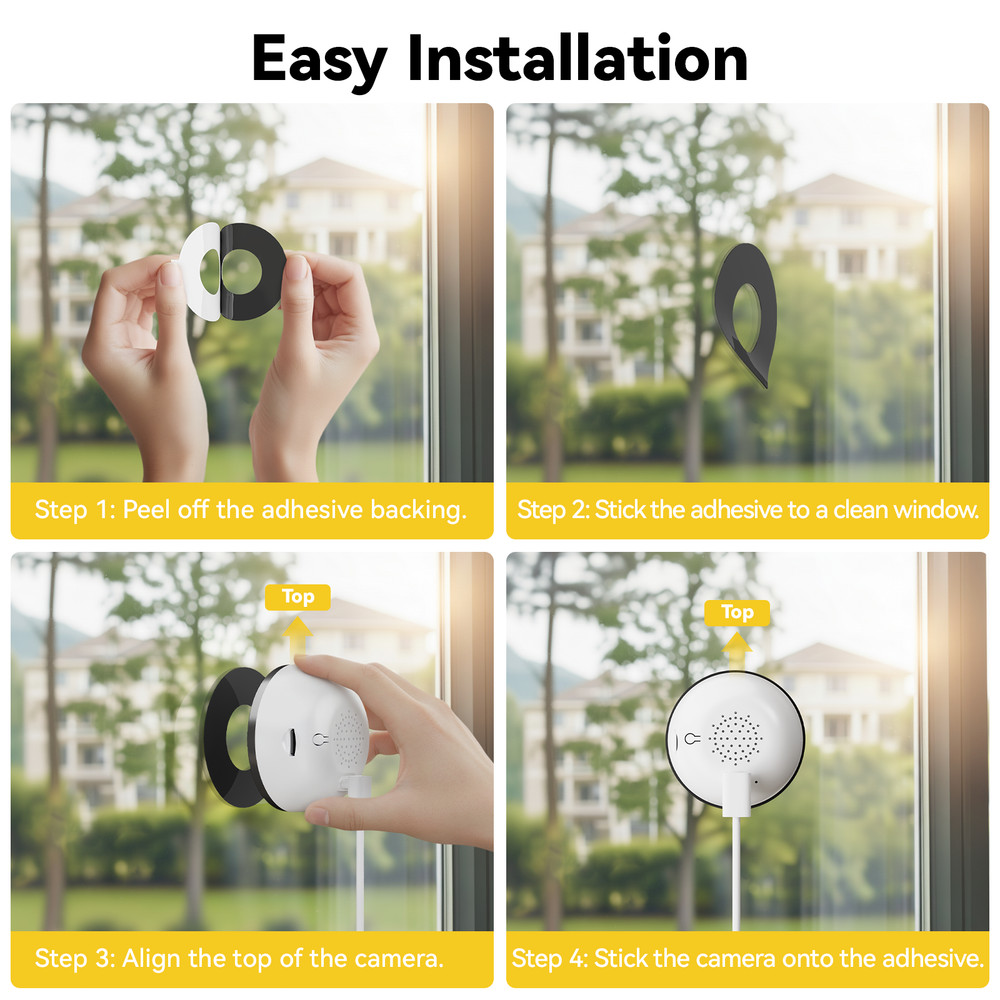 boykeep 4MP Window Camera 5G WIFI Security Camera System Color Night Vision