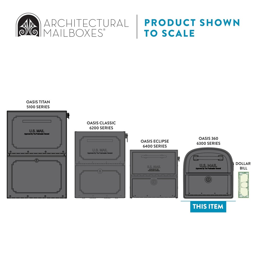6300W-10 Oasis 360 Mailbox, White