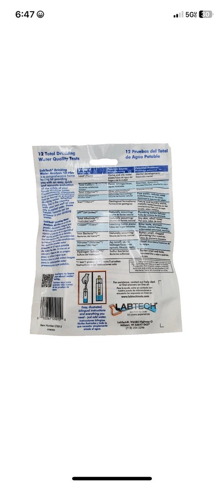 LabTech H2O OK Plus Complete Water Analysis Testing Kit 0150 LT5015 New