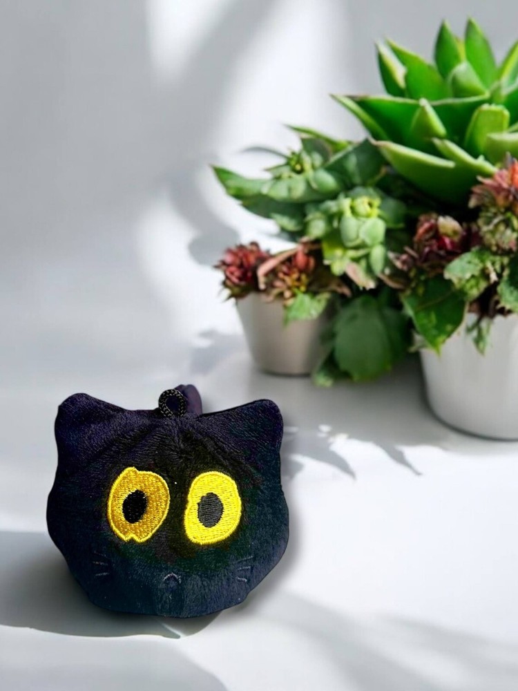 Cat toy - Stress Relief - Keychain - Backpack accessory - Plush Black Cat gift