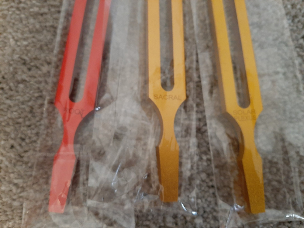 Colored Chakra Healing Tuning Forks Set 7 forks
