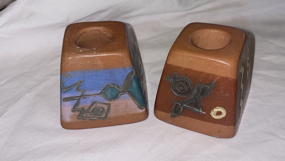 Small Peruvian Clay Taper Candle Holder Cusco Peru