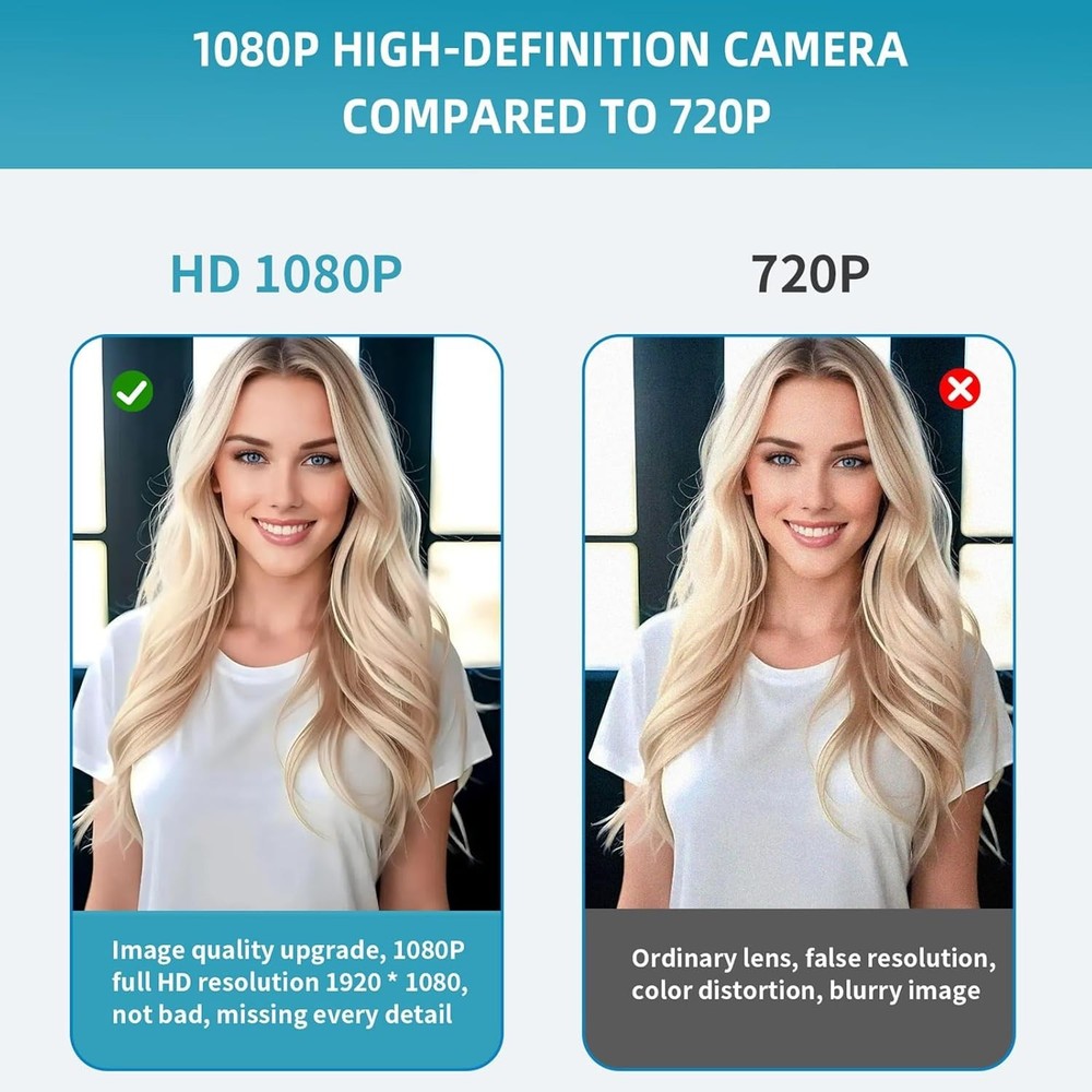 Webcam With Microphone and Speaker, 1080P Web Camera for Desktop Computer Lap...