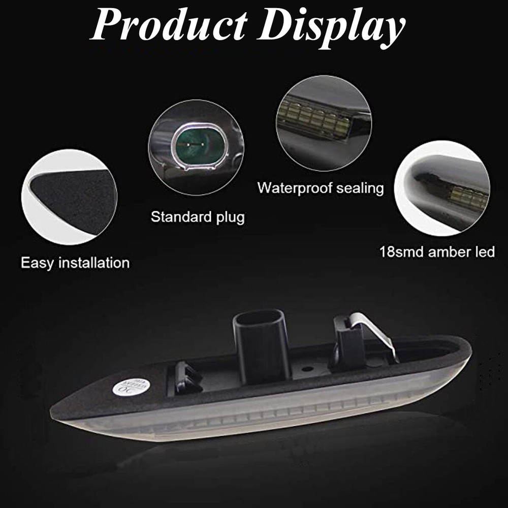 For BMW E60 E82 E83 E90 E92 E46 LED Front Fender Side Marker Turn Signal Lights