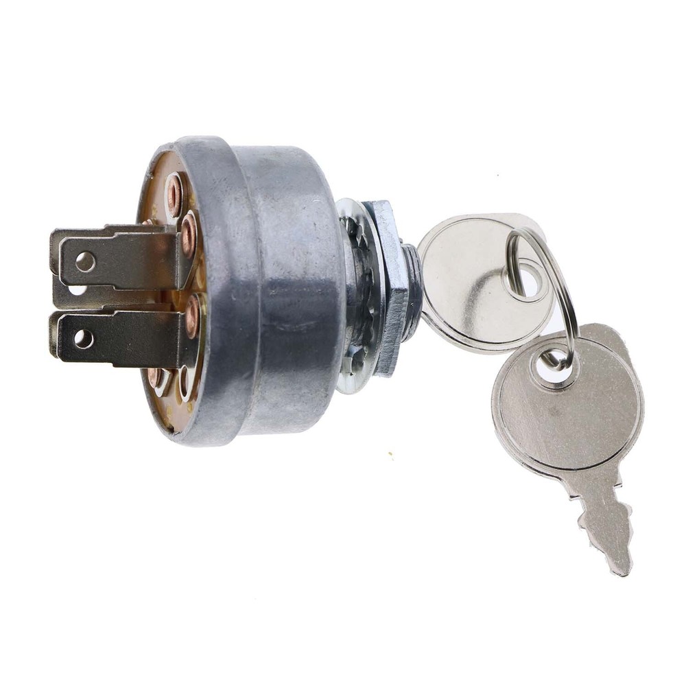 Lawn Tractor Universal Ignition Key Switch 5 Spade 3 Position 5/8" Mounting Hole