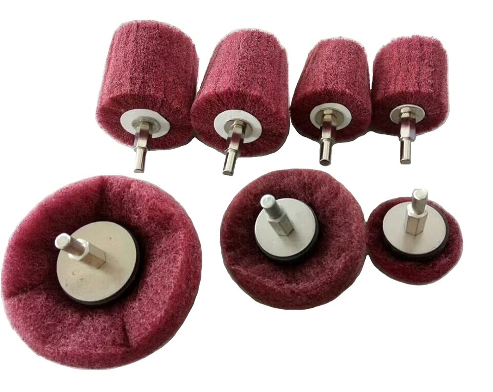 Versatile Non-Woven Abrasive Polishing Set - 7 Drill Buffing Tools Included