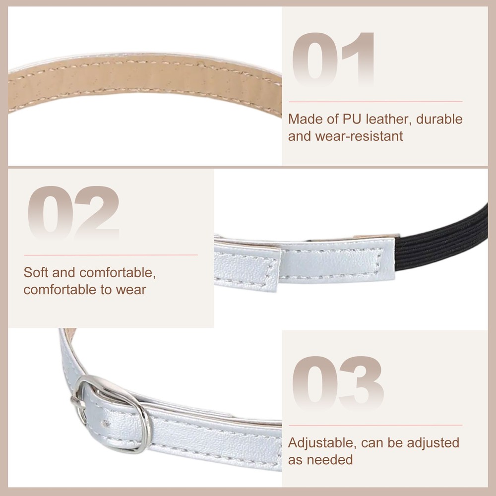 2 Pair Replacement Ankle Straps for Heels Shoe Bands, Silver