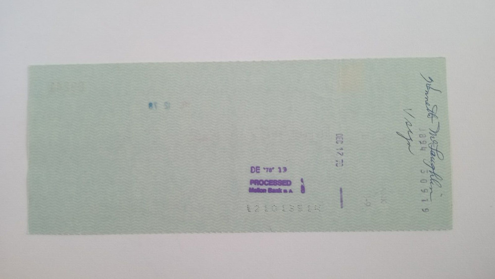 Kenneth McLaughlin: 1978 Pittsburgh Pirates Expense Check