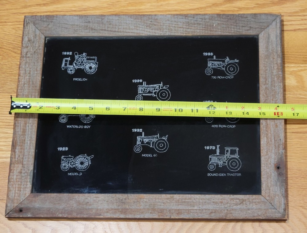 John Deere Historical Tractor Set Framed Etching Art 16" X 13"