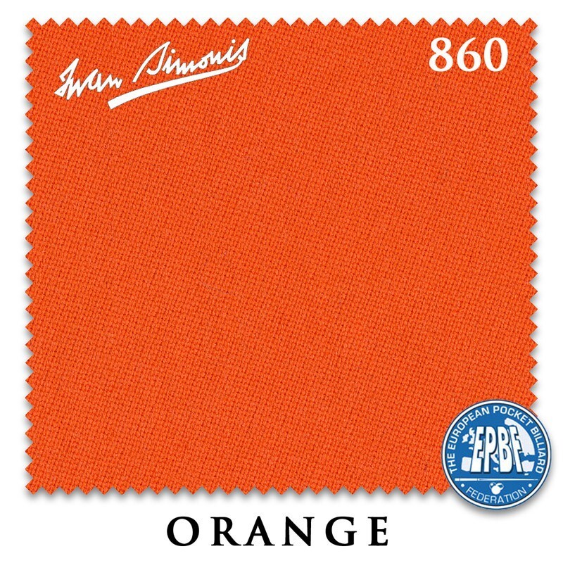 8' Oversized Simonis 860 Pool Table Cloth - Orange - AUTHORIZED DEALER