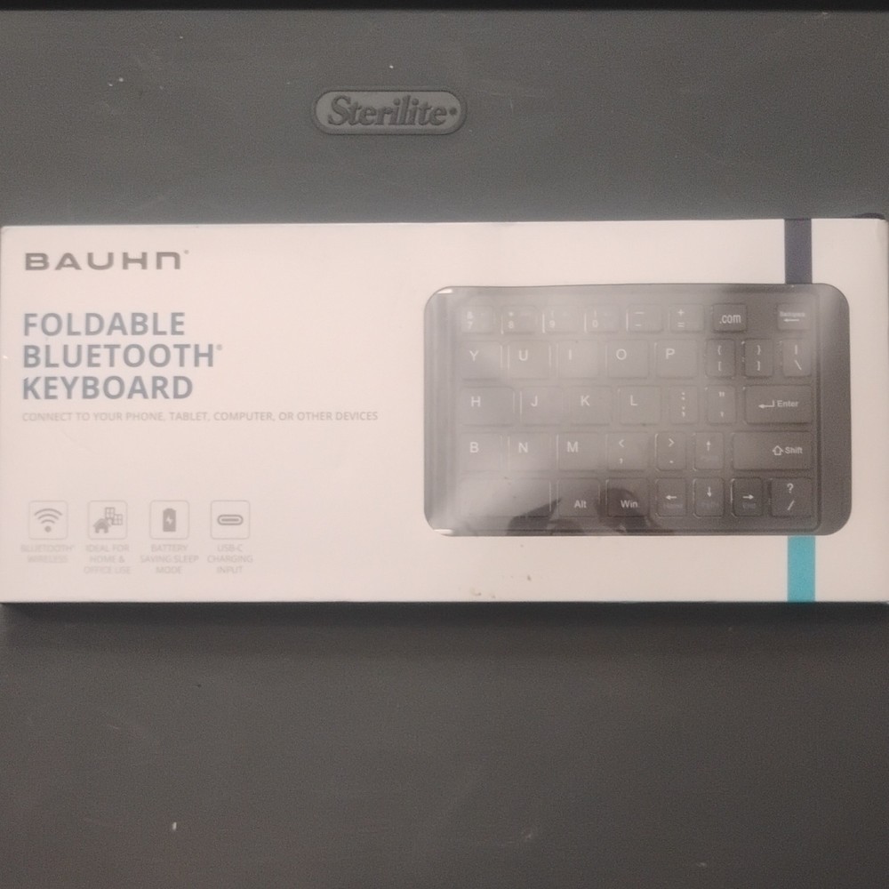 Bauhn Foldable Bluetooth Keyboard HT720 USB-C Charging Sleep Mode Black QWERTY