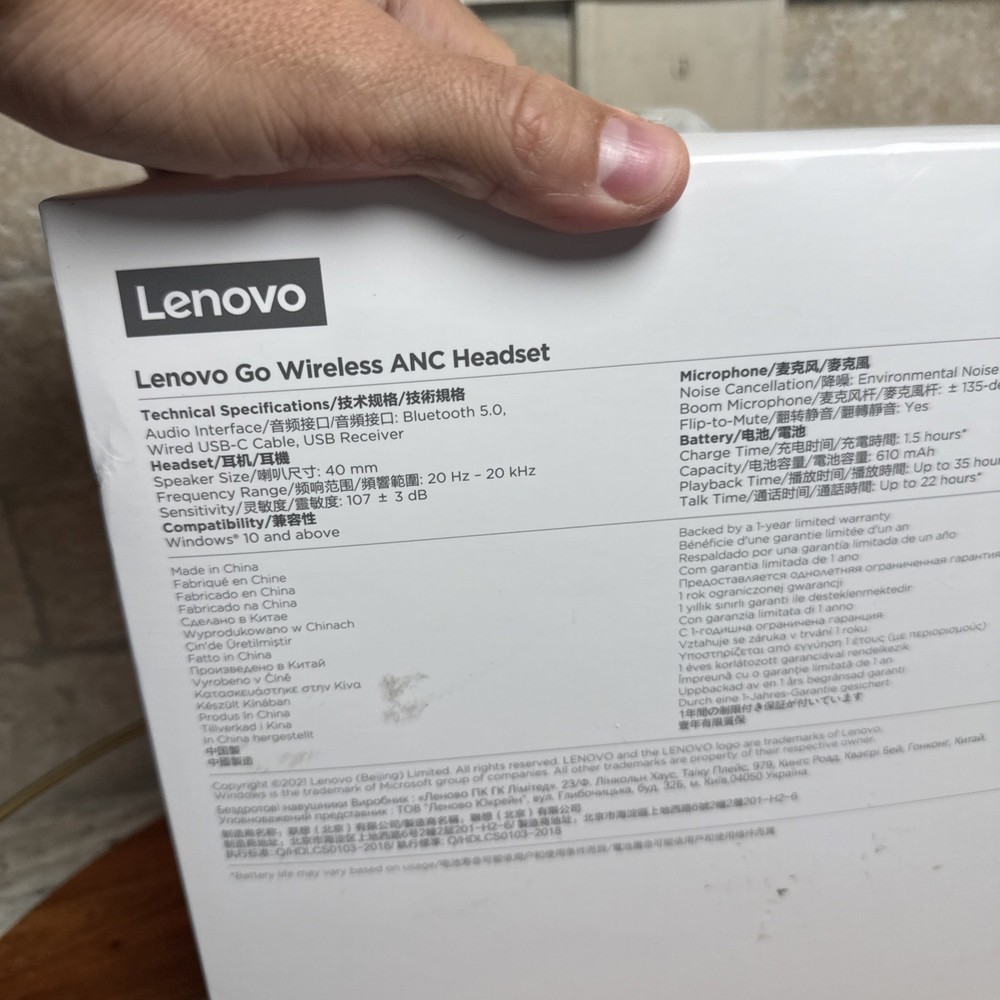 Lenovo Go Wireless ANC Headset- Open Box