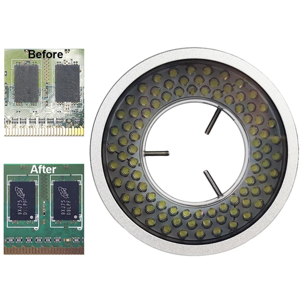 Polarized Microscope Light Anti Glare LED Ring Illuminator, 96