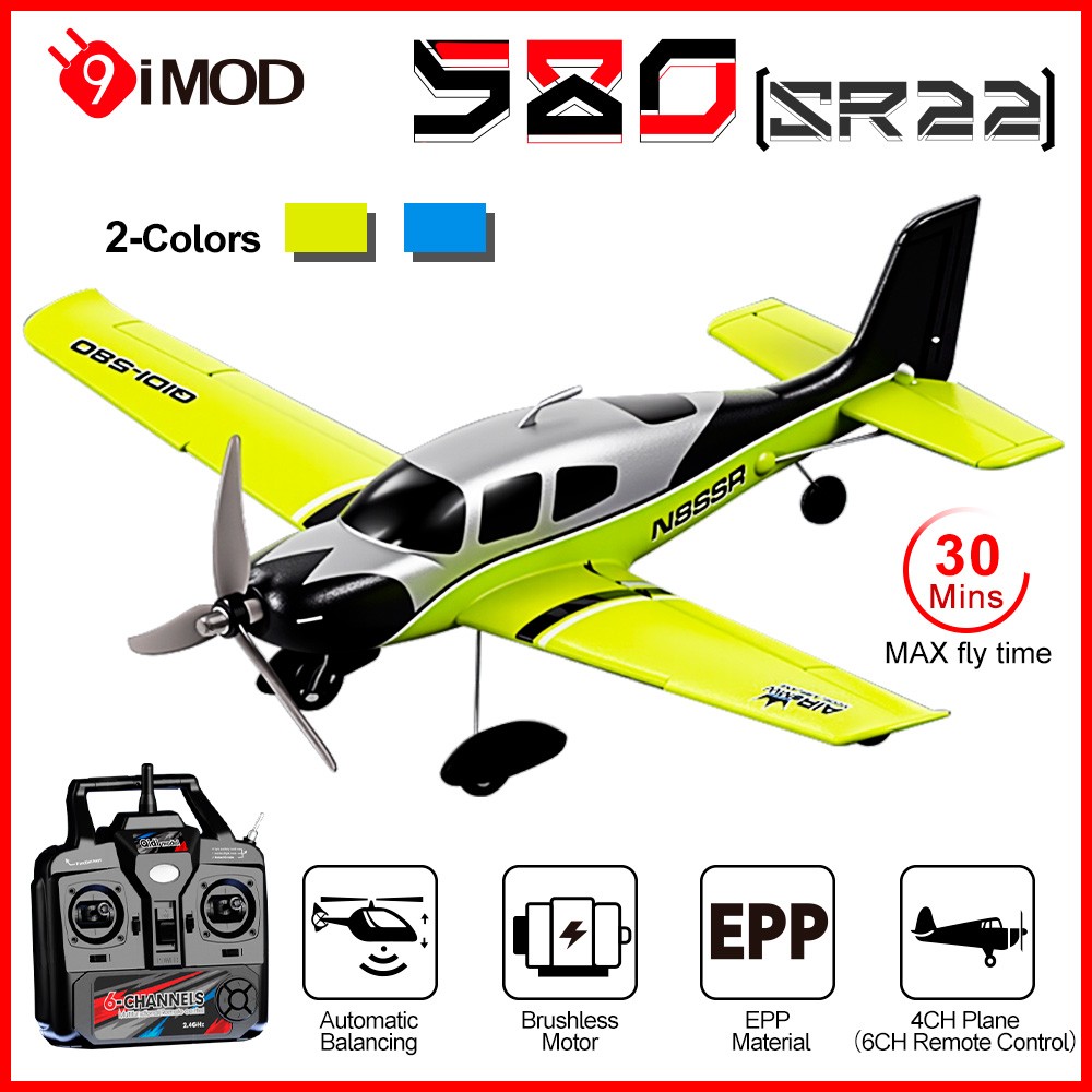 9IMOD 580(SR22) RC Plane Brushless 4CH EPP Automatic Balancing Gliding Aircraft