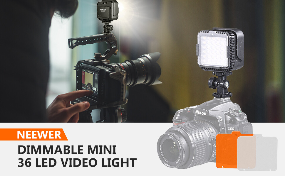 Neewer 3-Way 36 LED Light Panel USB-powered Dimmable On-camera Light