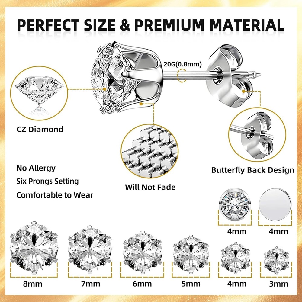 Ear Piercing Kit - Self-Piercing Tool with Studs & Accessories for Home Use