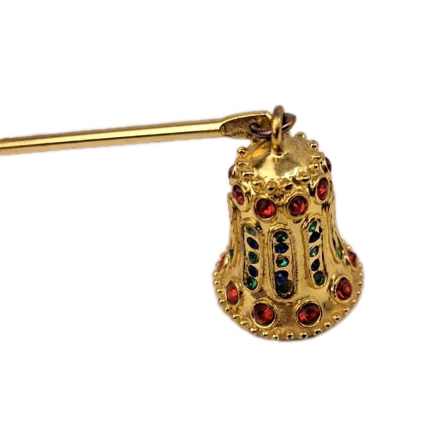 Gold Tone Candle Snuffer Bell Design Long Handle Candle Accessory